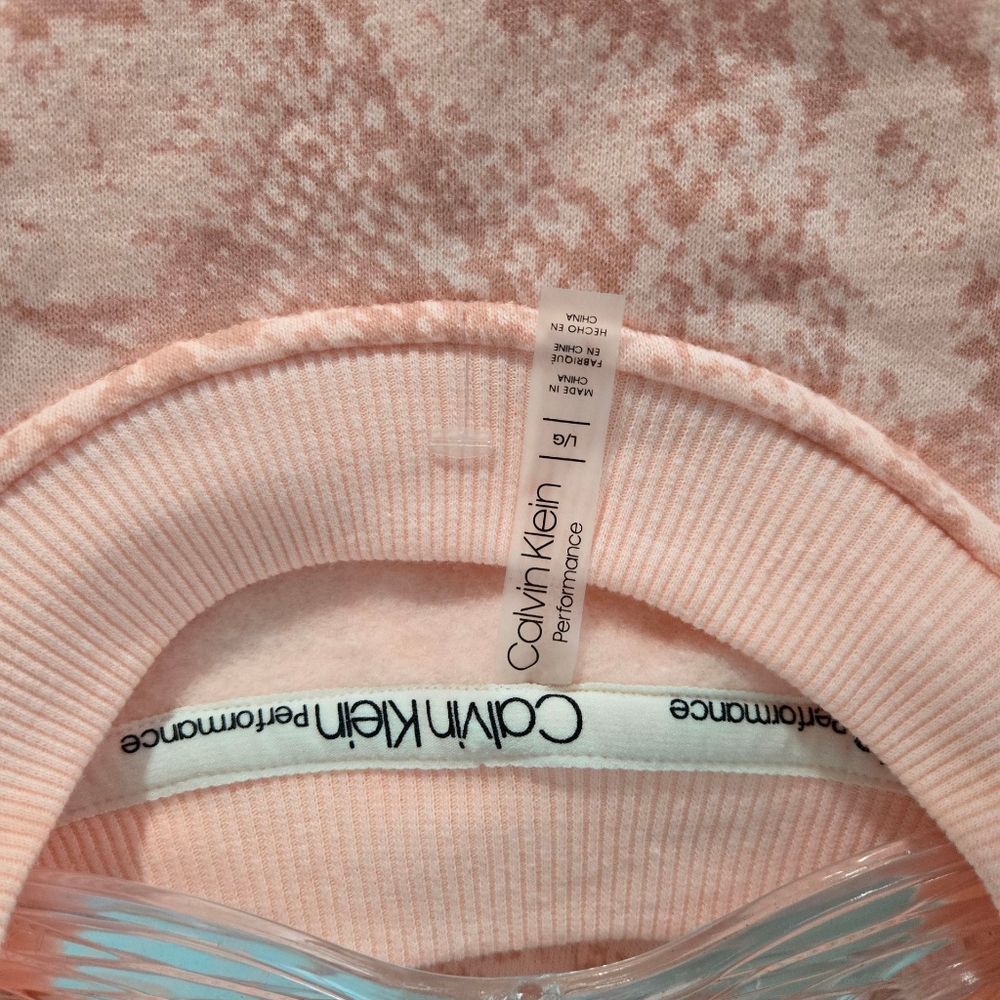 Calvin Klein Performance Coral Patterned Sweatshirt Size Large - Picture 5 of 11